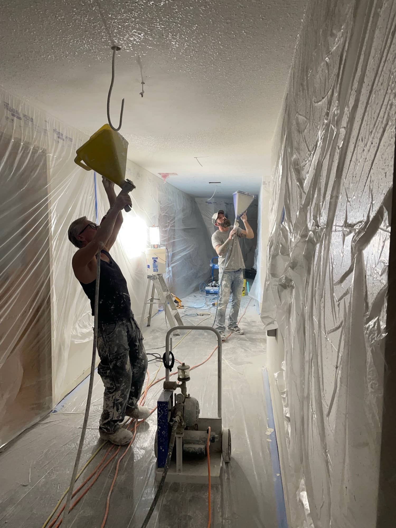 Cardinal workers performing ceiling revitalization