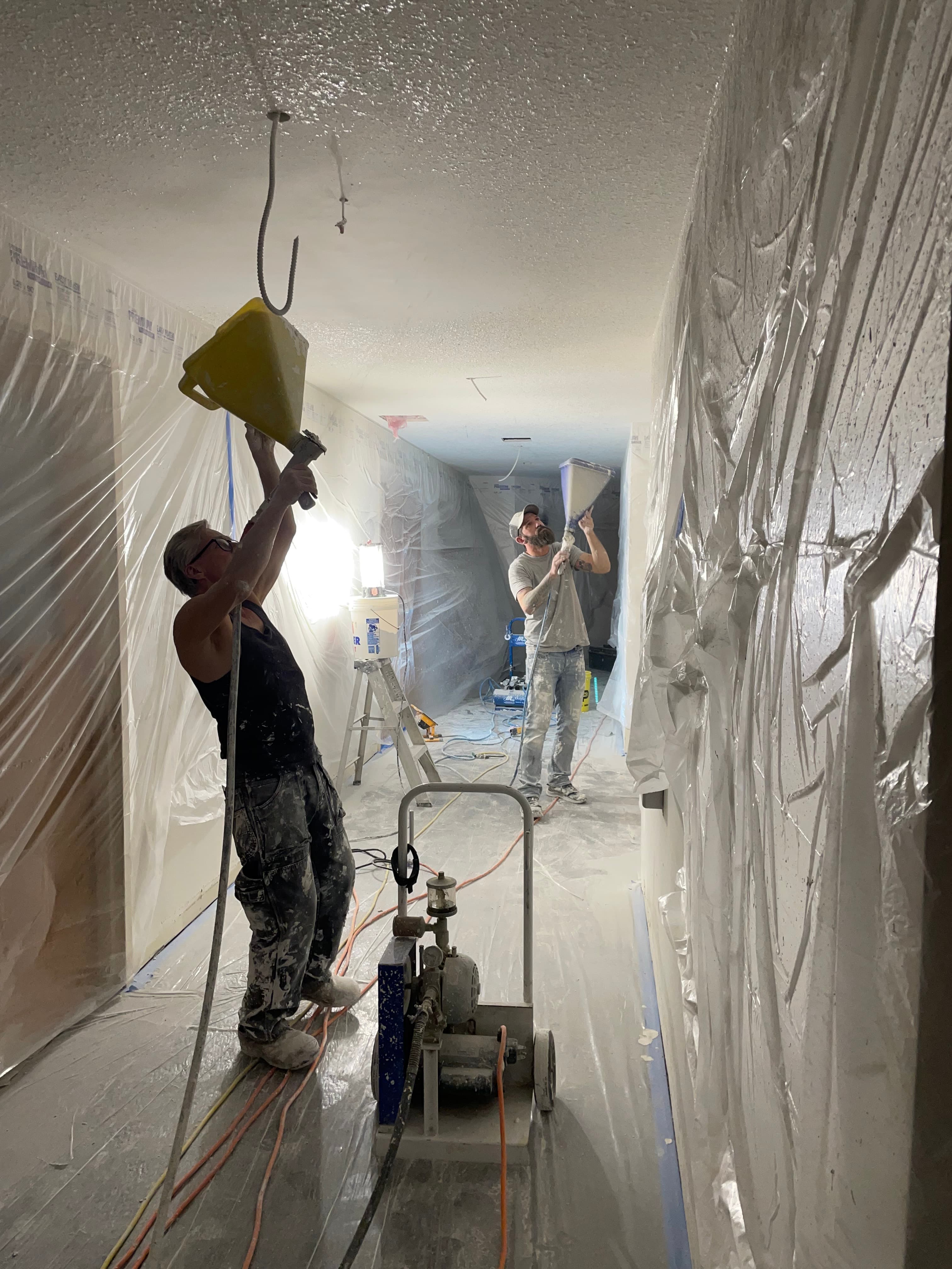Cardinal workers performing ceiling revitalization