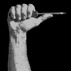 Hand holding screwdriver